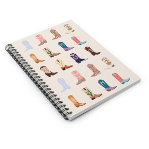 Cowboy Boot Spiral Notebook, Western Journal, Ranch Lover Gift image 3