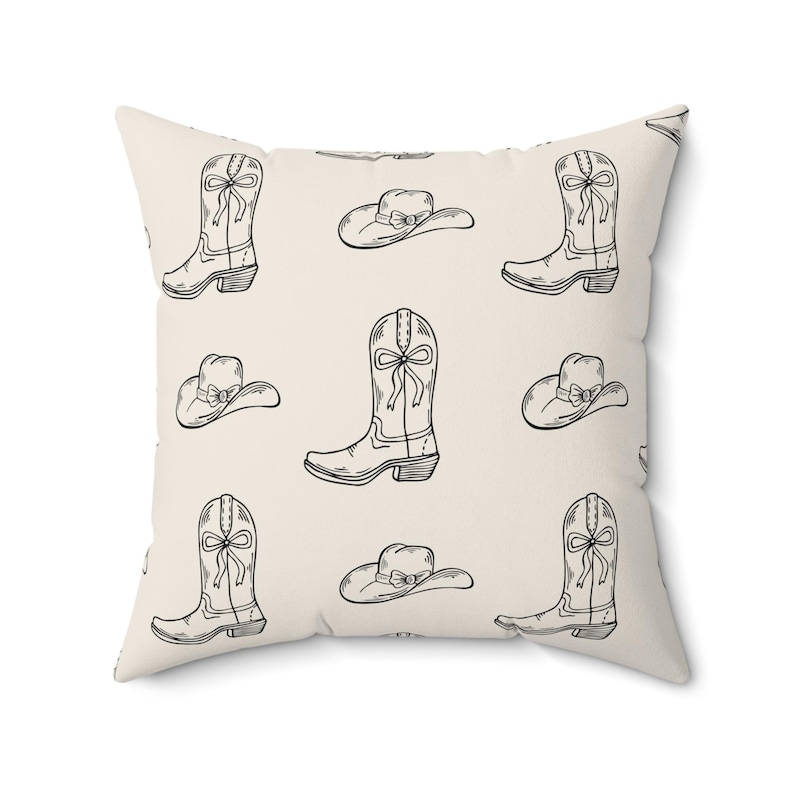 HexCodeCo Cowgirl Boot & Hat Pillow