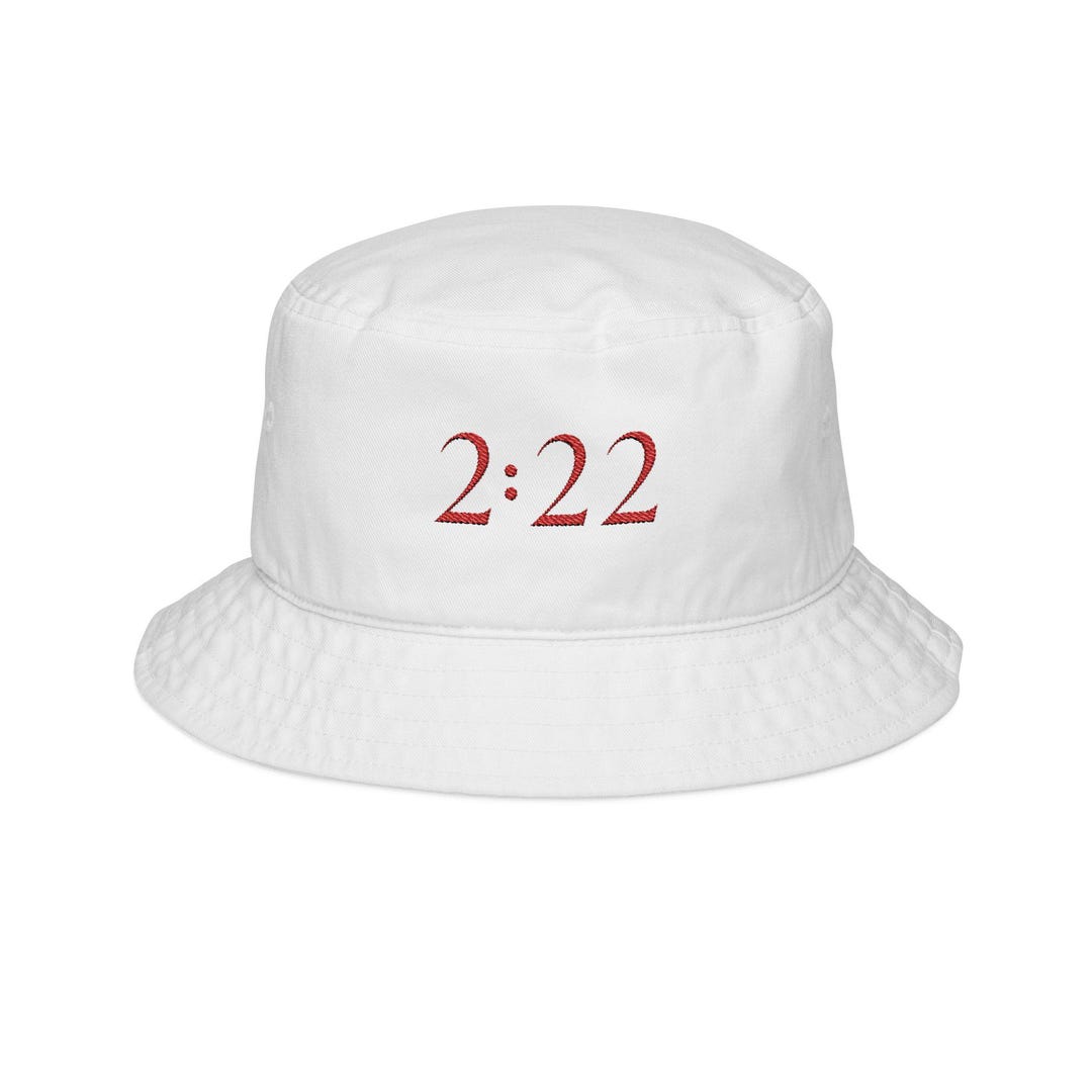 2:22 Angel Numbers Embroidered Cotton Twill Bucket Hat - Etsy