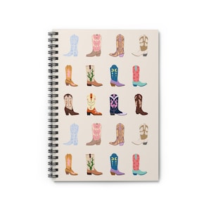 Cowboy Boot Spiral Notebook, Cute Cowgirl Journal, Western Themed Notepad, Gift for Ranch Lovers, Writing Diary, Rodeo Notebook