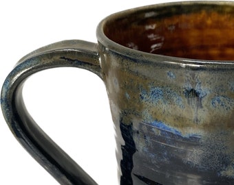Handmade wheel thrown Mug Ceramic 14 oz Mug