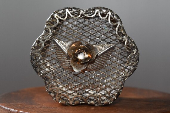Vintage Silvertone Scalloped Edge Jewelry Box - F… - image 3
