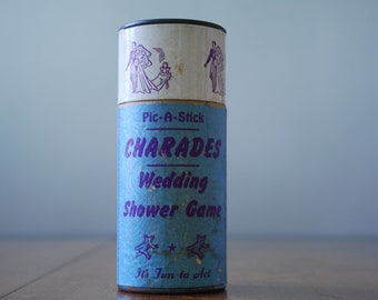 vintage bridal shower game - Charades - Pic - A - Stick - Midcentury - 1950's