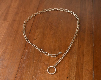 Vintage Light Gold Tone Chain Belt - 1980s Boho Mod