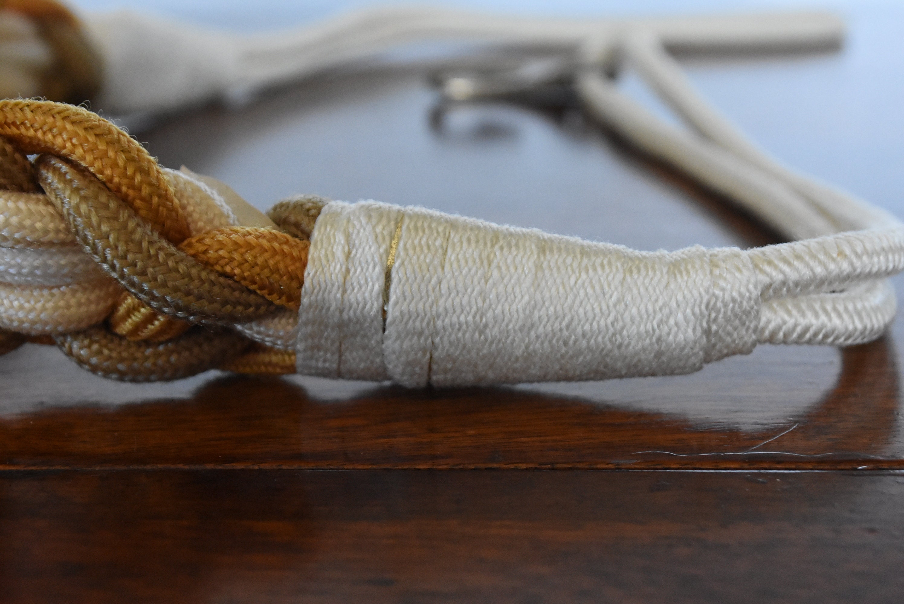 Vintage 1980s Braided Cord Belt With Gold Medallion, Size M 
