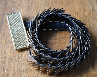 Vintage Serpentine Gold Tone Stretch Belt - 1970s Retro