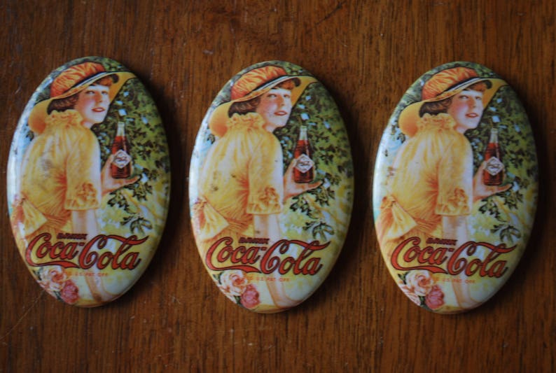 Vintage Coca Cola Hand Mirrors Purse Mirrors 1970's Etsy