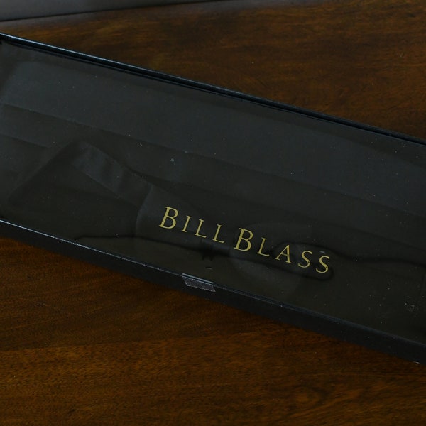 Vintage Designer Jet Black Satin Cummerbund and Bow Tie Set ~ Bill Blass ~1990's ~ formal wear ~
