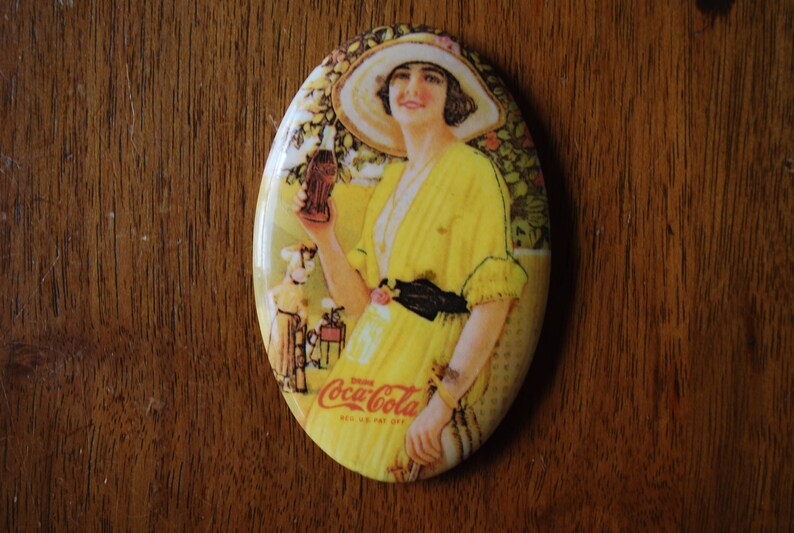Vintage Coca Cola Hand Mirrors Purse Mirrors 1970's Reproduction Gibson
