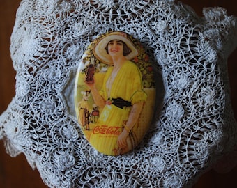 Vintage Coca Cola Hand Mirrors - Purse Mirrors - 1970's Reproduction Gibson Girls - Compact Mirror - Victorian  - Vintage Bridesmaids Gifts