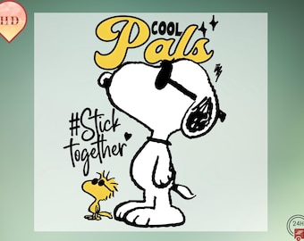 Snoop and Woodstock DTF, Stick Together Heat Press, Cartoon DTF