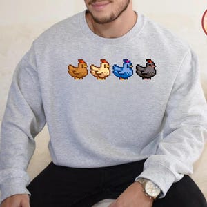 Stardew Valley Chicken Ready To Press, Pixel Chicken DTF Transfer,  Stardew Valley Direct to Film, Gaming Merch, Perfect Gift for Gamers