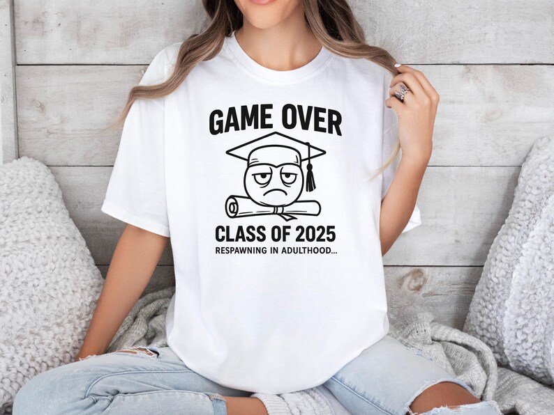 Funny Graduation DTF Transfer: Game Over Class of 2025 - Etsy