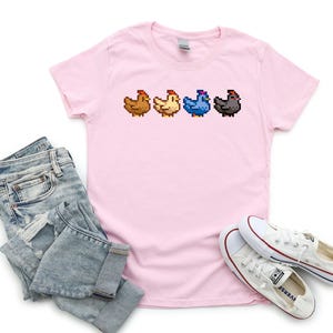 Stardew Valley Chicken Ready To Press, Pixel Chicken DTF Transfer,  Stardew Valley Direct to Film, Gaming Merch, Perfect Gift for Gamers