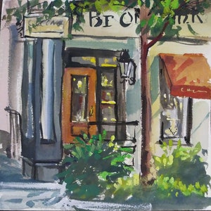Original urban painting, Storefront, jeweler