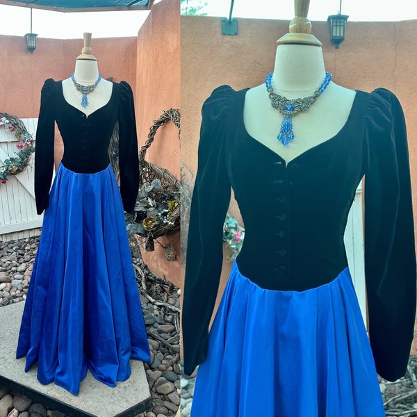 Black and Blue Dresses Etsy