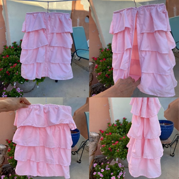 Vintage Shabby Pink Ruffled Crib Hanging Diaper Holder