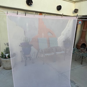 Vintage Sheer Pale Pink Shabby Chic Curtain Panel 82" x 60"