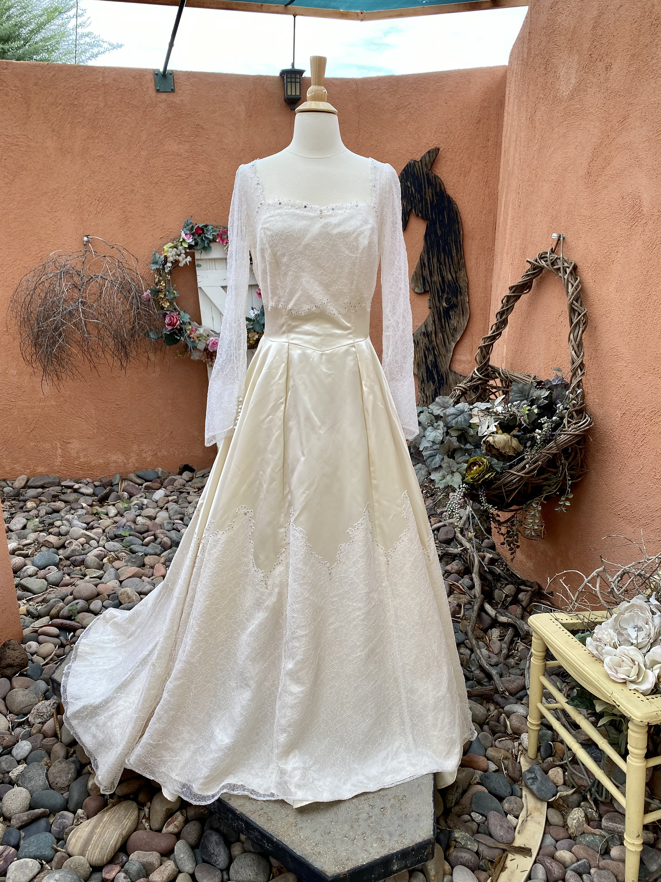 art deco wedding dress T222016 Lace Mermaid Inspired by Architecture perfect for a dramatic walk down the aisle Art Deco Wedding Dresses |
