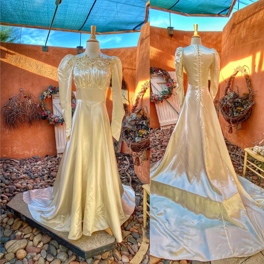 liquid satin wedding dress vintage 1930s Liquid Satin Gown