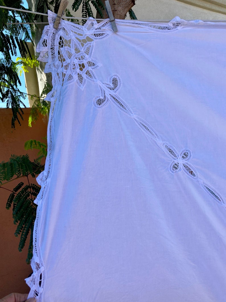 Vintage White Cotton Battenburg Lace Trim 100 X 65 Etsy