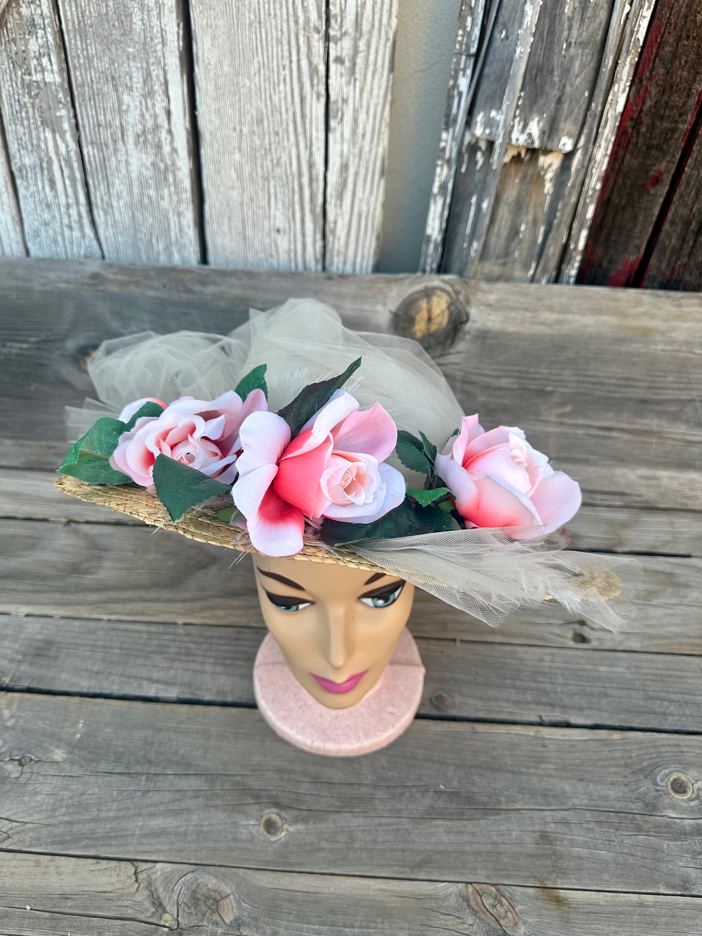 Beloved Millinery Sensational Flower Adorned Gorgeous Classic Fine Straw Hat kentuckyderby ready with bold colors and delicate flowers  main image 3