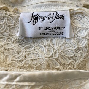 1980s Cream Stretch Lace Dress by Jeffery & Dara Size M by Linda Hutley ...