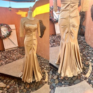 green emerald velvet dress XSCAPE Dress 4 Gold