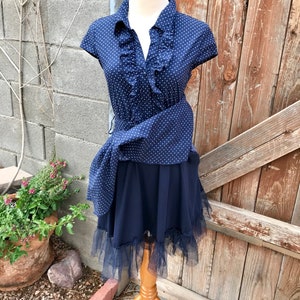 Vintage Rockabilly Navy Polka Dot Dress Built In Petticoat Size S Etsy Vintage Rockabilly Navy Polka Dot Dress Built In Petticoat Size S Etsy