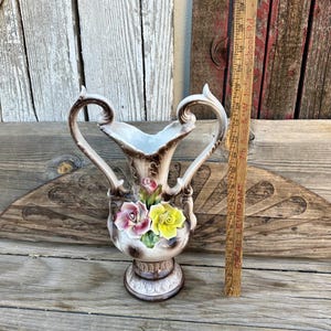 1960s Midcentury Vintage Capodimonte Loving Cup Vase 15.25in