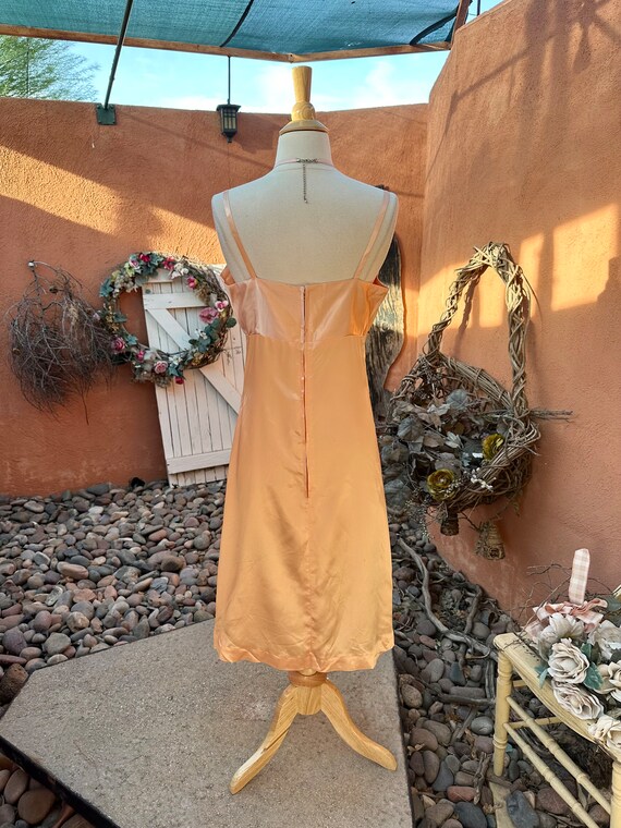 Vintage 2 Piece Peach Satin Slip Dress With Lace Coverup Size S - Etsy