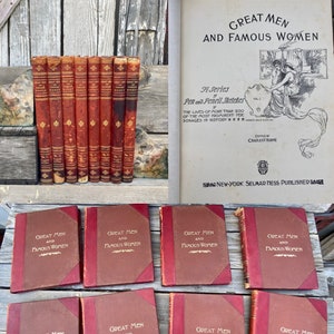 1894 Great Men and Famous Women Antiquarian 8 Volume Complete Set by Selmar Hess
