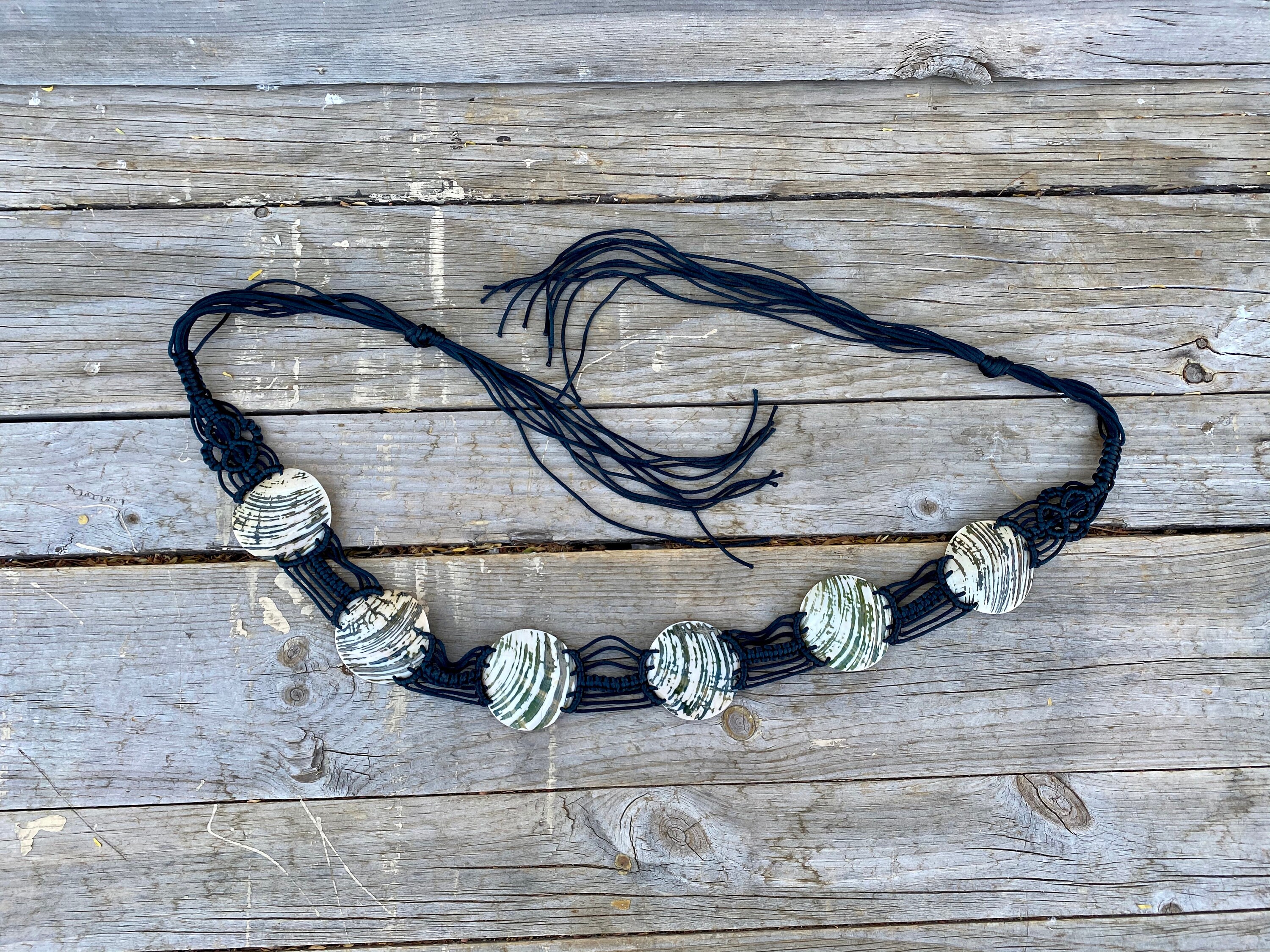 Mother of pearl macrame belt ✨✨✨ Macrame Mother of Pearl Belt - Etsy main image 2