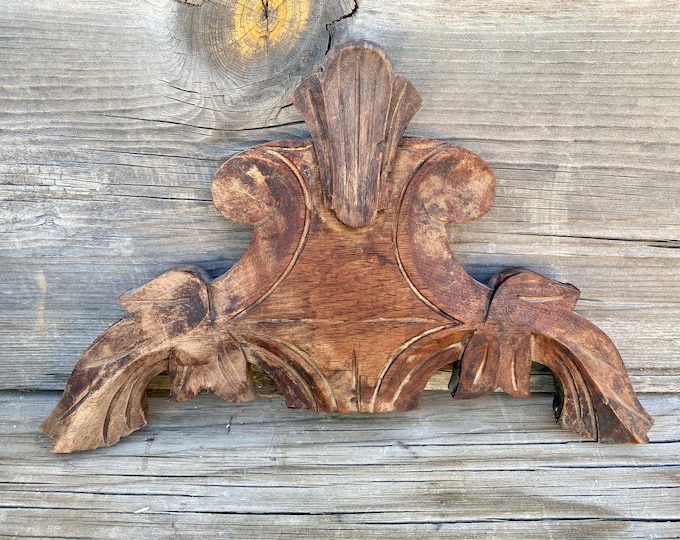 Antique Salvaged Wood Pediment Furniture Ornament Etsy