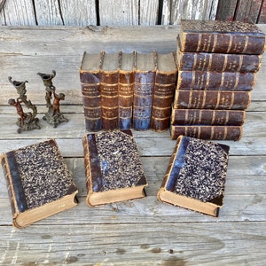 1850-1851 Antique Goethe’s Sammtliche Werkes In German Complete Set Of 14 Books Combined Volumes 1 - 30