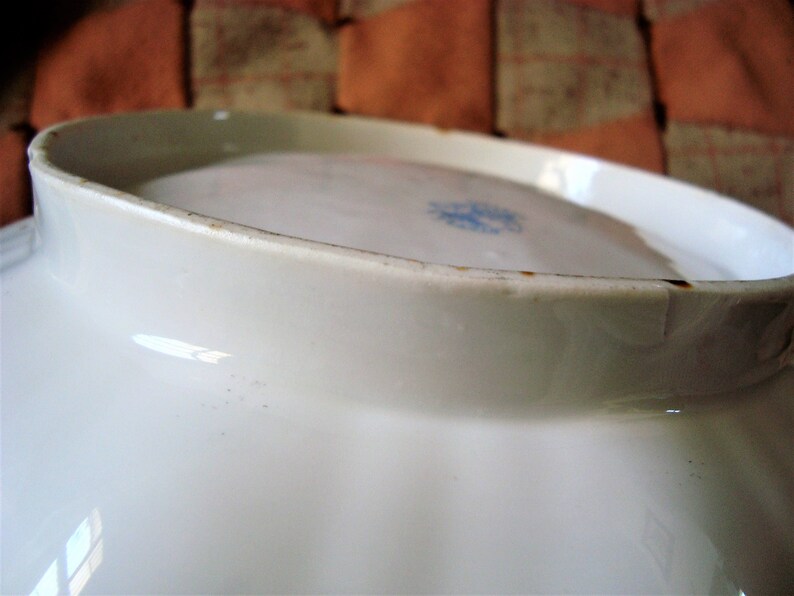 Antique Porcelain Portrait Center 11.5 Bowl Victoria Carlsbad Austria Gold Pierced Heart Edges
