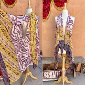 Vintage Boho Chic Sheer Paisley n Floral Duster One Size Fits Most