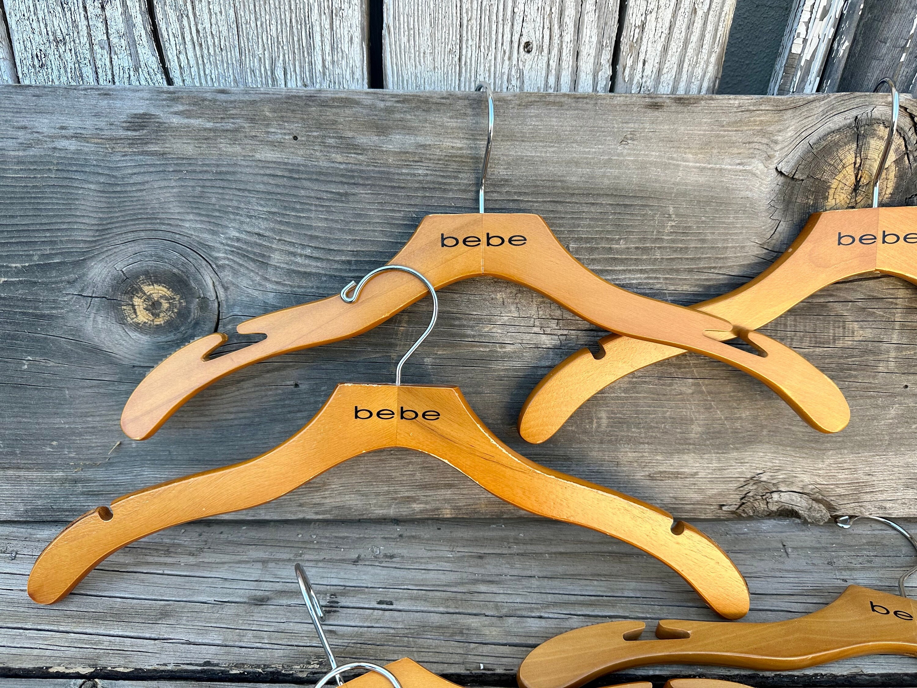 BEBE Wooden Vintage Clothes Hangers Matching Set of 5 - Etsy