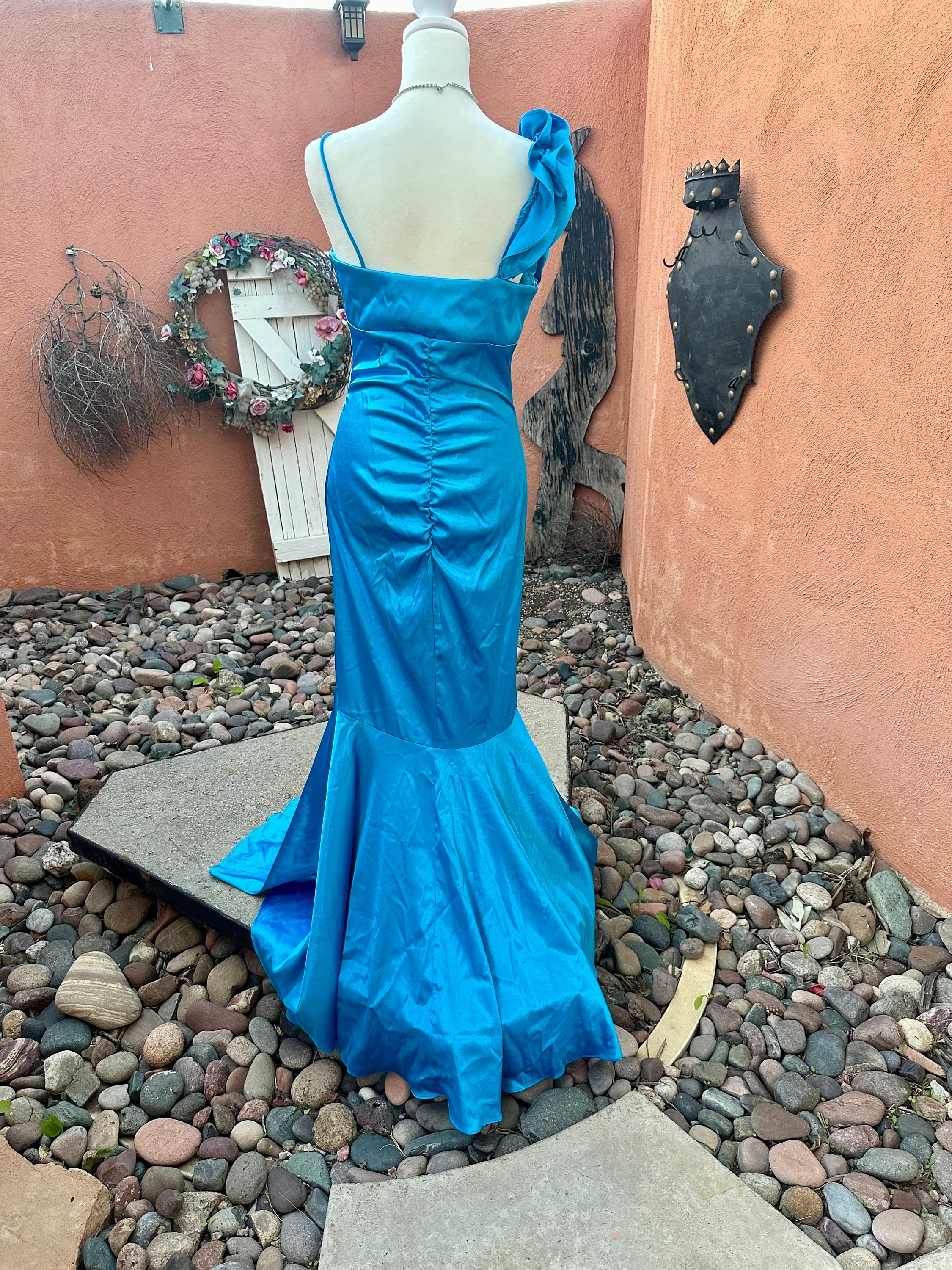 mermaid cut wedding dress with tulip sleeves Navy Blue Elegant Long Tulle Sleeve Mermaid Lace Evening Dress 40