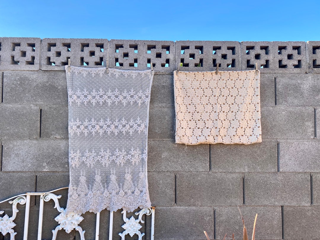 1970s Vintage Lace Pillow Case Covers Mismatched Group of 2 Etsy