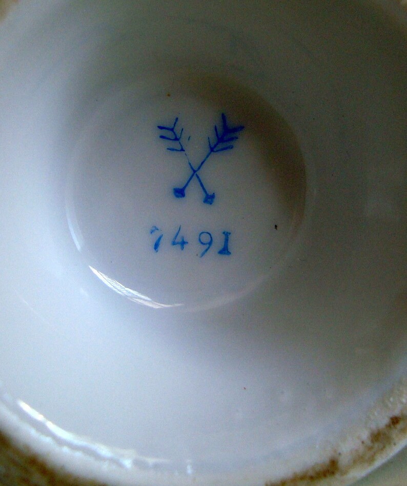 Vintage Floral Porcelain Ewer Vase Crossed Arrows Mark 7491 Etsy