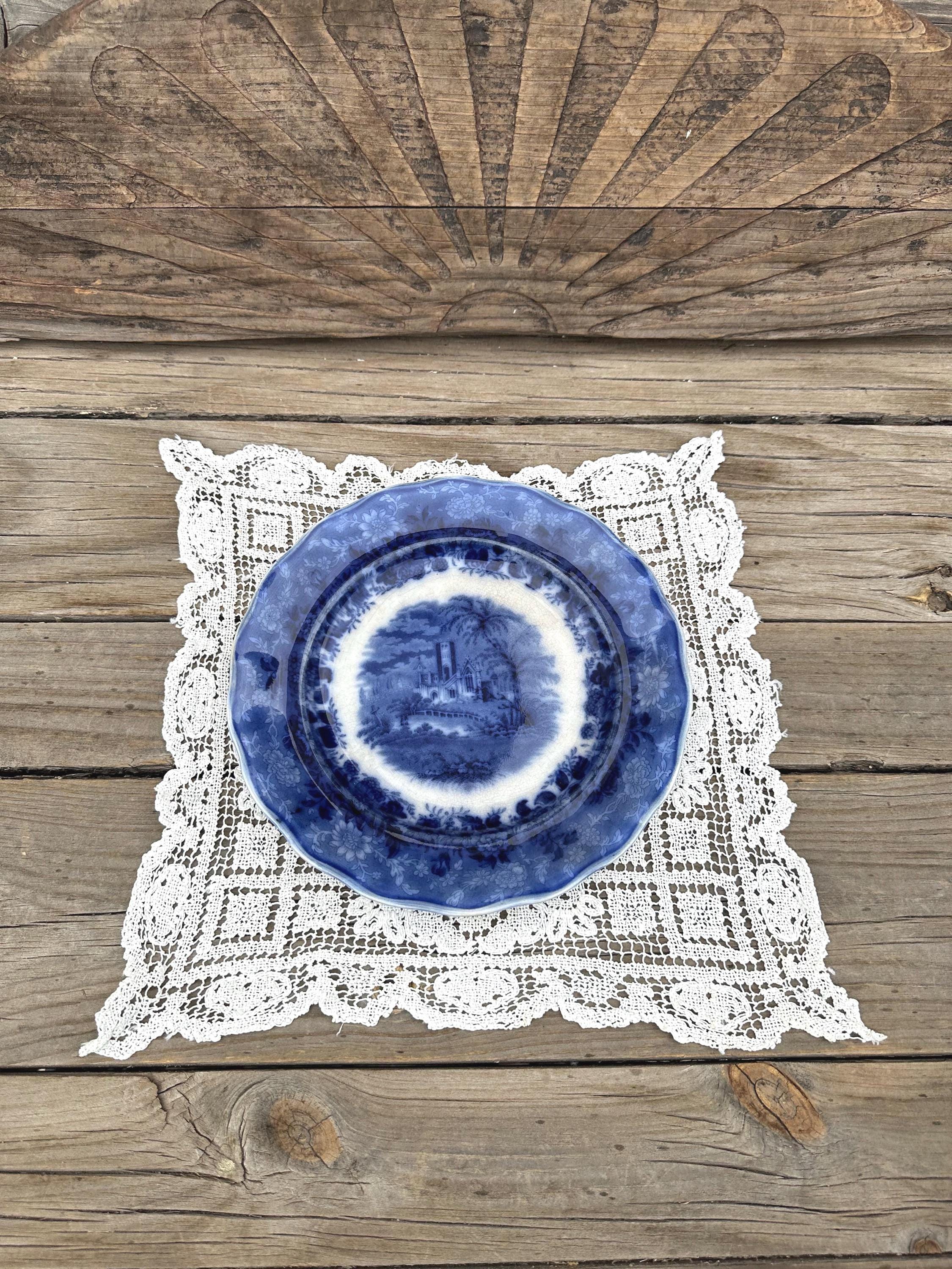 Antique Old Castle England Flow Blue Plate Burgess Leigh 9.75in - Etsy