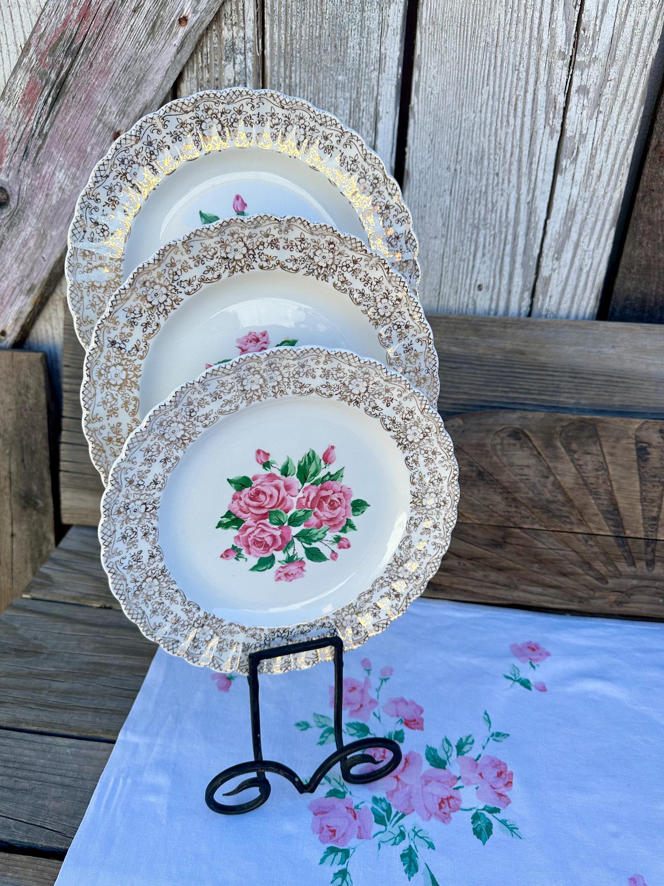 Set of 3 Vintage 1930s Sebring China Bouquet 9.5