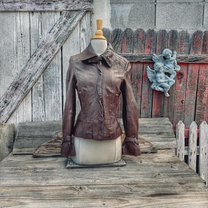 Vintage Leather Jacket Guess - Etsy