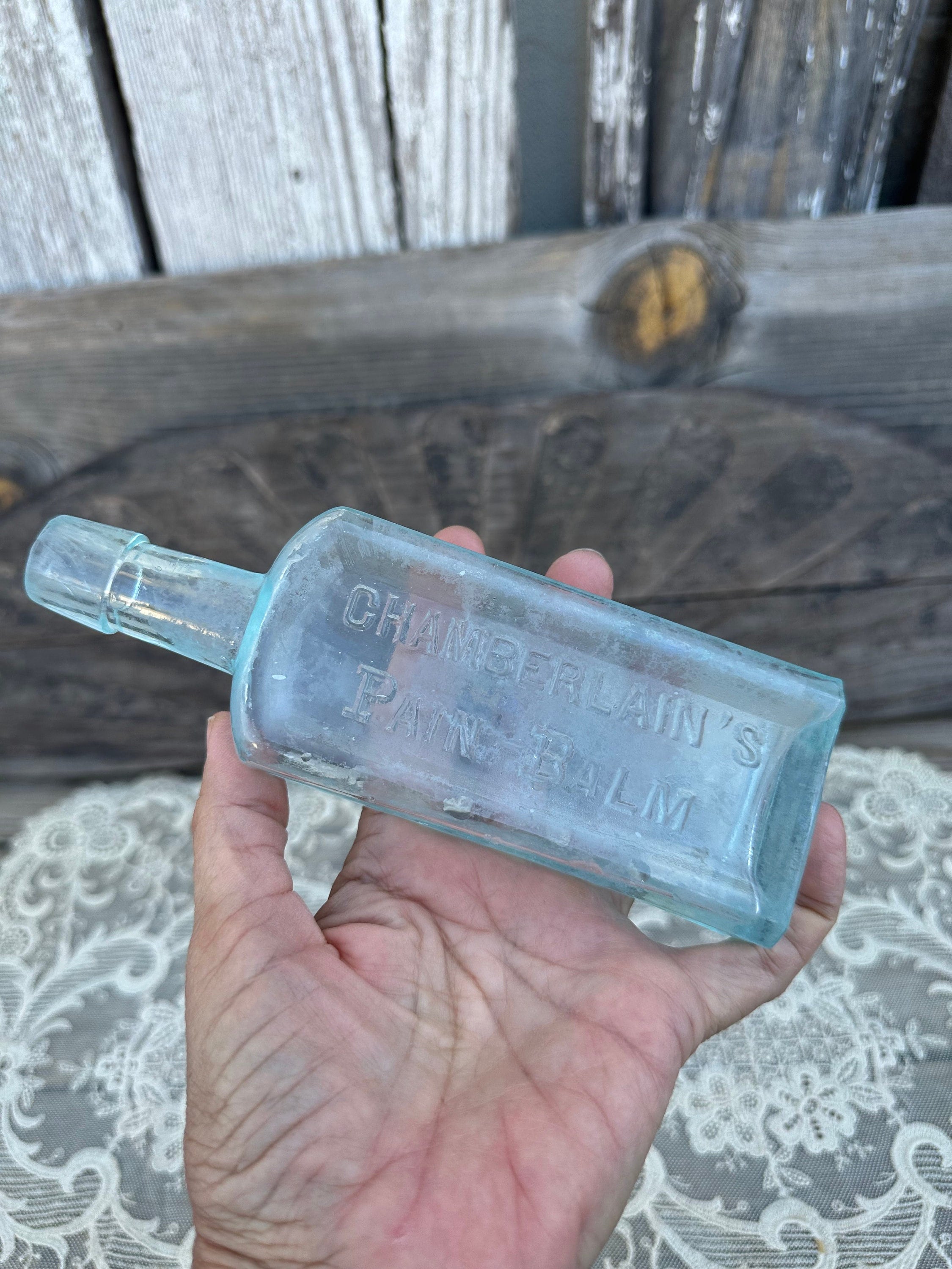 1880s Antique Chamberlain's Pain Balm Quack Cure Medicine Bottle