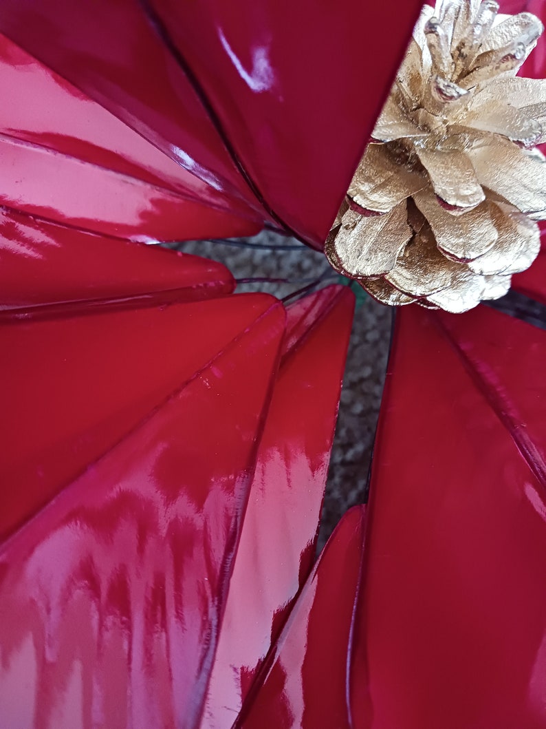 2 Large Poinsettia Christmas Decorations Vintage Etsy UK