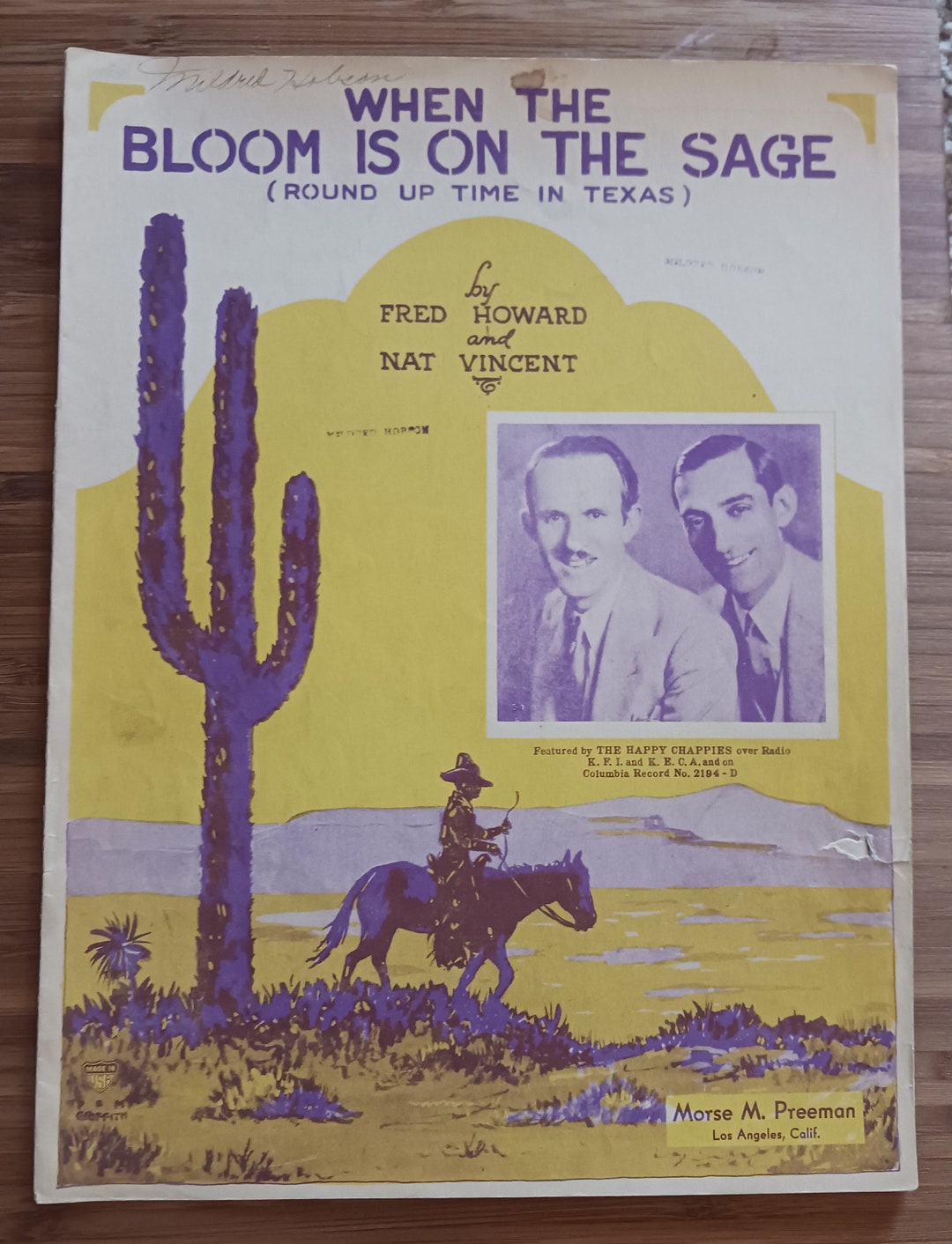 When the Bloom is on the Sage by Fred Howard Vintage Sheet Etsy