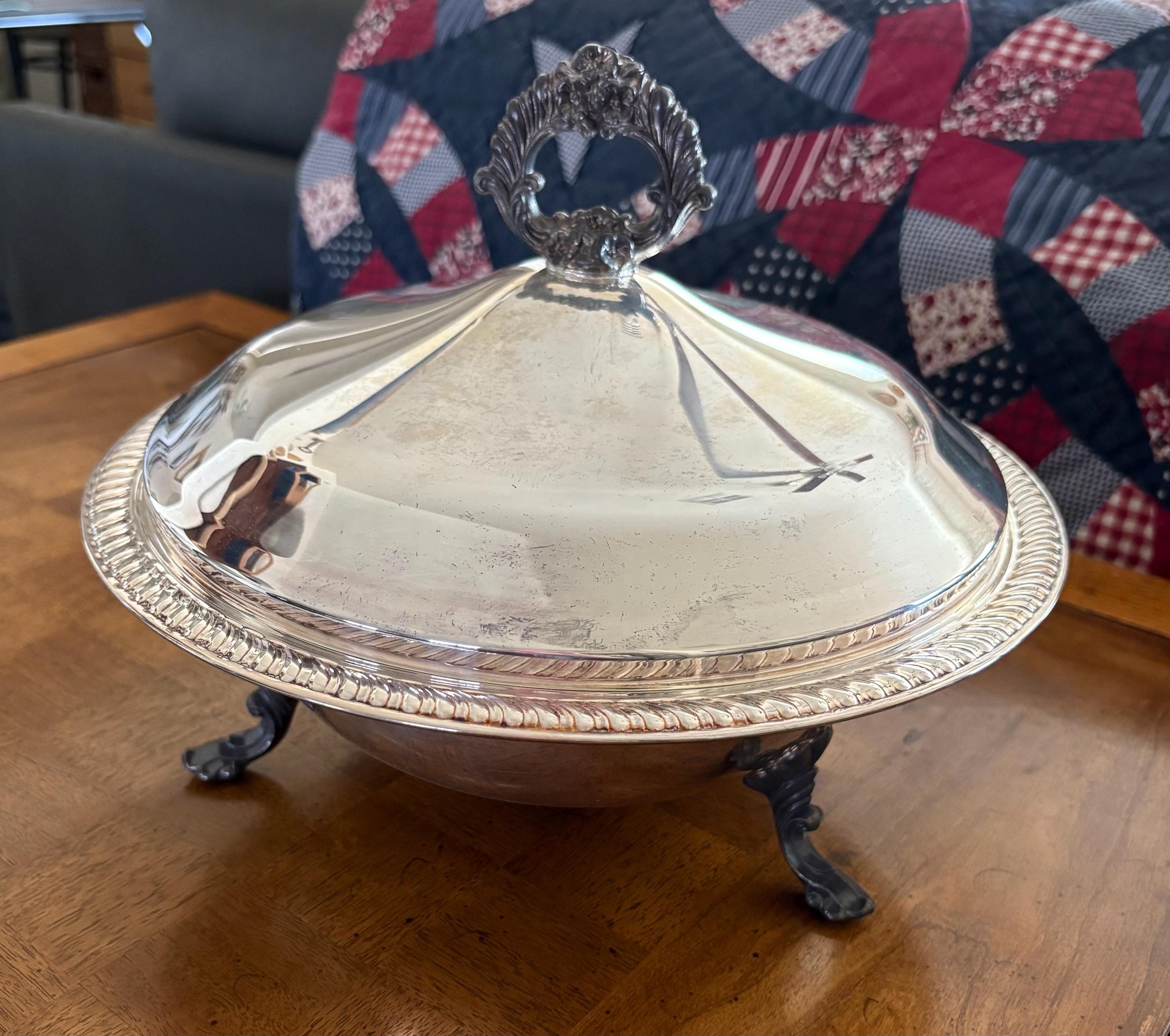 FB Rogers Silver Co 1158 Footed Casserole Dish With Lid Vintage - Etsy