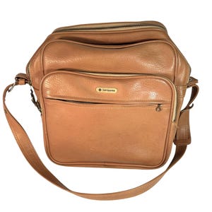 Vintage Samsonite Carry On Tote Bag Luggage Retro Camel Caramel Color