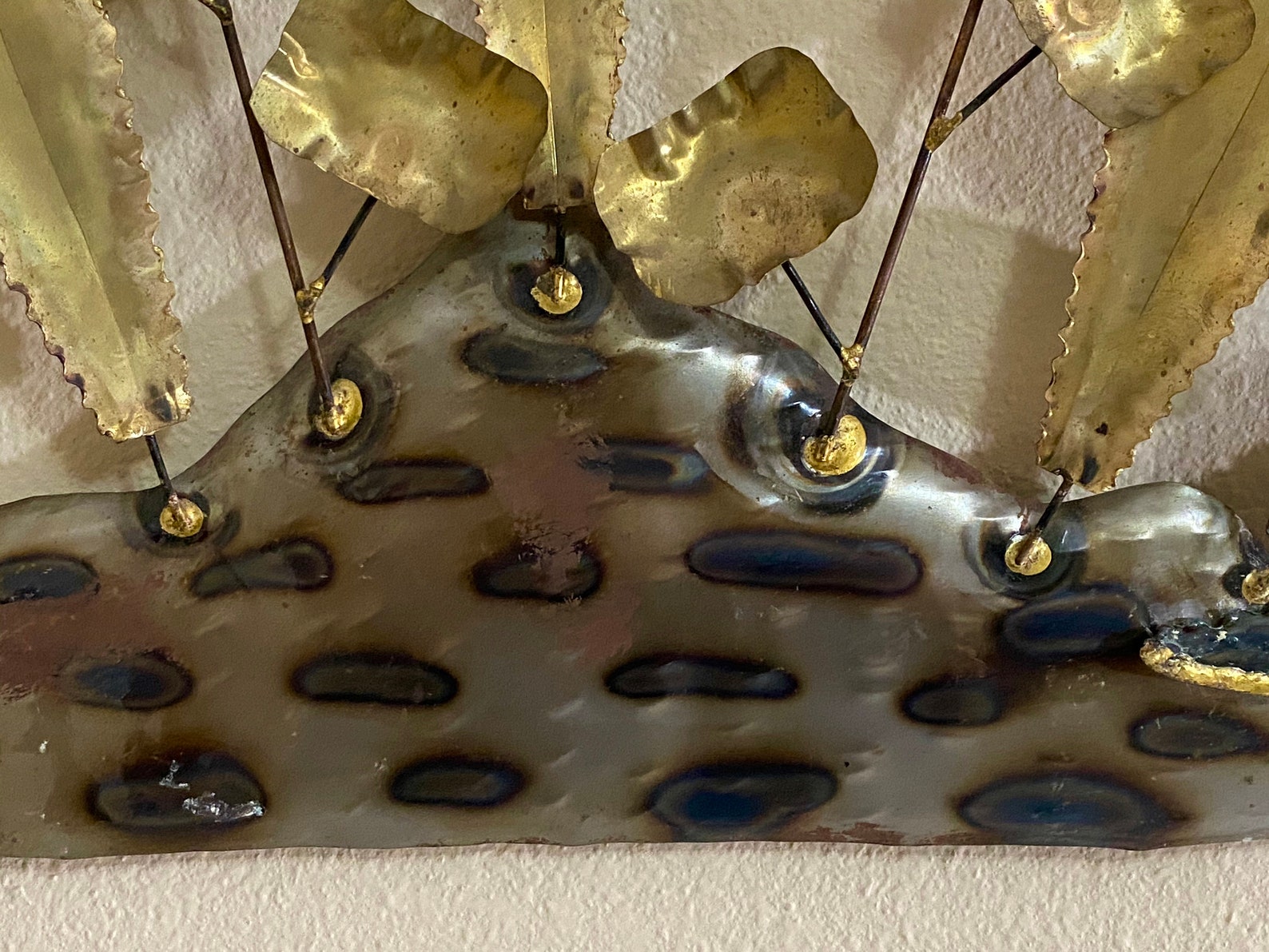 Brutalist Brass Mid Century Modern Textured Fish Wall Art Etsy